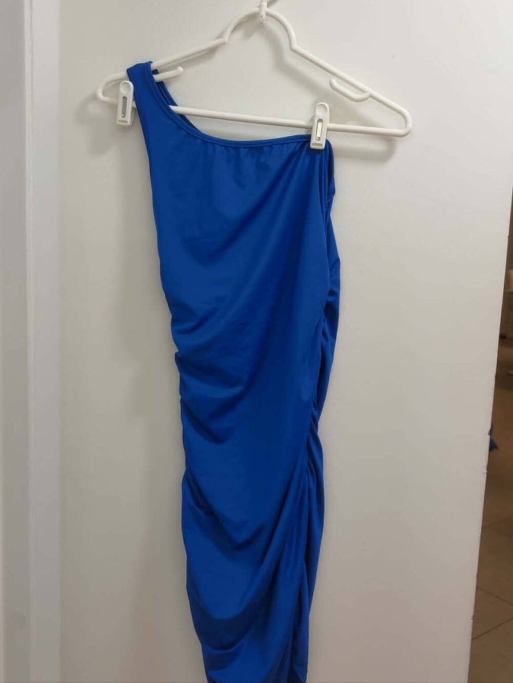 Royal Blue One-Shoulder Bodycon Dress, XS